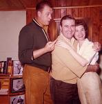 This photo was taken in 1960 at our house in Madison with guitarist Billy Strange and songwriter Joe Allison who wrote 